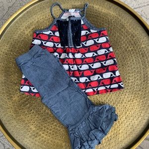 Mud pie toddler girls matching set